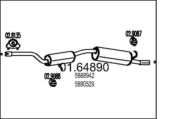 MTS 01.64890: Lõppsummuti 1540mm