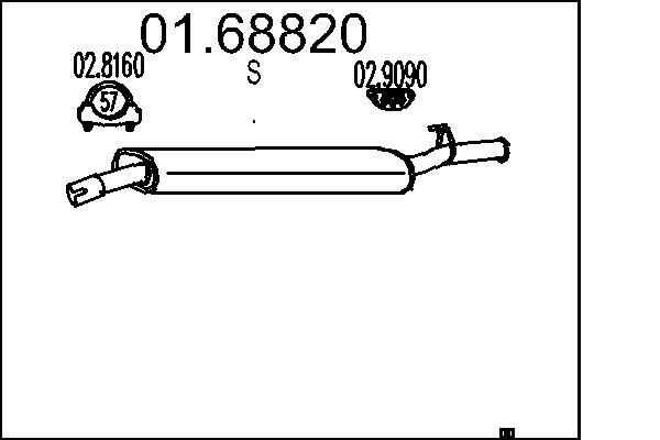 MTS 01.68820: Marmitta 1050mm