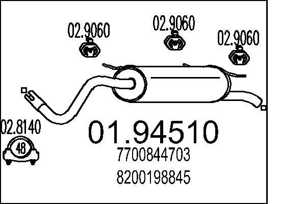 MTS 01.94510: Toba esapament finala 1320mm