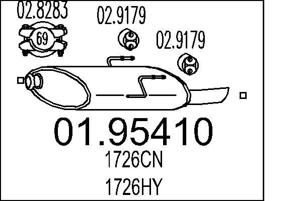 MTS 01.95410: Lõppsummuti 645mm
