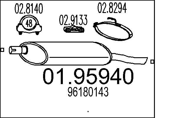 MTS 01.95940: Lõppsummuti 830mm