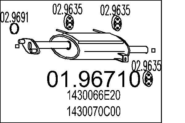 MTS 01.96710: Lõppsummuti 610mm