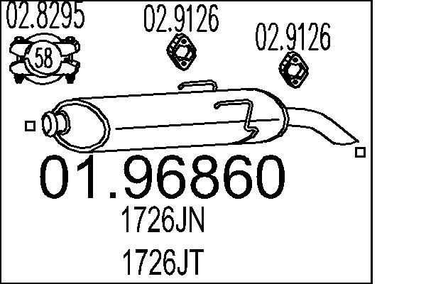 MTS 01.96860: Lõppsummuti 670mm