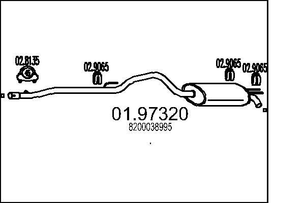 MTS 01.97320: Koncový tlmič výfuku 1470mm