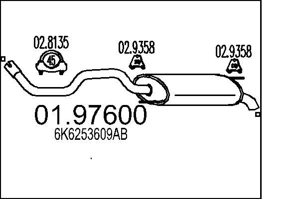 MTS 01.97600: Lõppsummuti 1240mm
