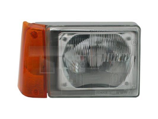 TYC 20-6083-25-2: Far dreapta, R2 (Bilux), H4, fara motor electric, Culoare lumina semnalizator: portocaliu