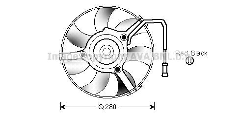 PRASCO AI7504: Radiaatori ventilaator 280mm, ilma jahutusventilaatoriraamita(lenk)