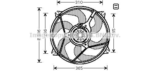 PRASCO CN7530: Radiaatori ventilaator 386mm