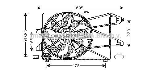 PRASCO FD7504: Ventilator, radiator 385mm