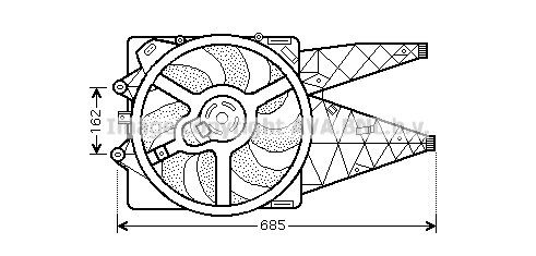 PRASCO FT7531: Radiaatori ventilaator 405mm, koos jahutusventilaatoriraamiga(Zarge)