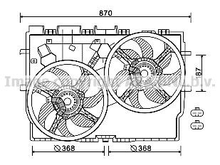 PRASCO FT7583: Radiaatori ventilaator 368mm
