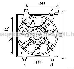 PRASCO HY7538: Ventilator, radiator 335mm