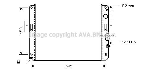 PRASCO IV2061: Radiaator, mootorijahutus ilma jahutusventilaatoriraamita(lenk)