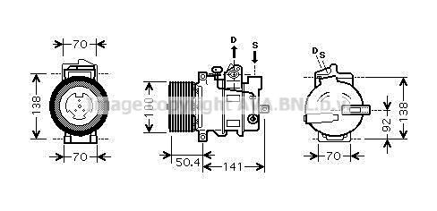 PRASCO MSK431: Compresor AC fara ambreiaj magnetic