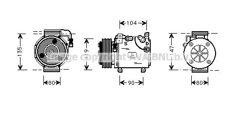 PRASCO MTAK020: Compresor AC