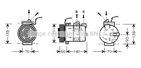 PRASCO PRK040: Compresor AC
