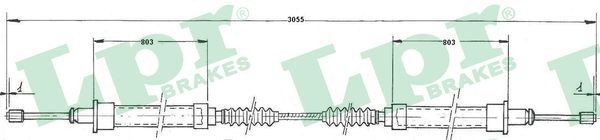 LPR C0523B: Cablu, frana de parcare 3025mm, 3025mm