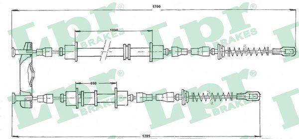 LPR C0534B: Cablu, frana de parcare 1275mm, 1275mm
