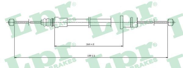 LPR C0994B: Cablu, frana de parcare 500mm, 500mm