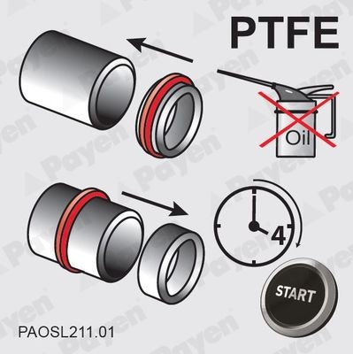 PAYEN NA5305: Bague d'étanchéité, vilebrequin PTFE (polytétrafluoroéthylène)