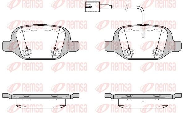 REMSA 0727.22: Piduriklotsid Tagasild, koos lisadega, koos kleepfooliumiga, koos kruvidega
