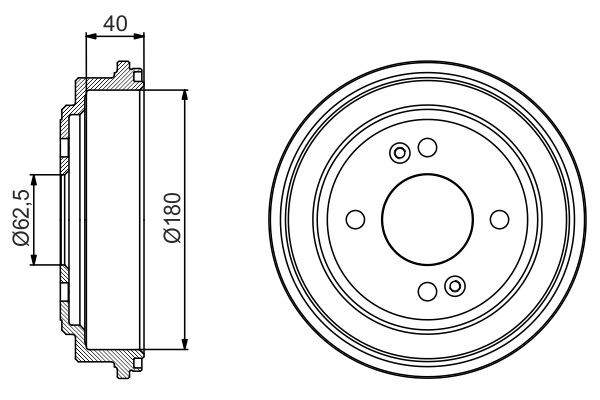 BOSCH 0 986 477 216: Tambor de freno Eje trasero, 220mm