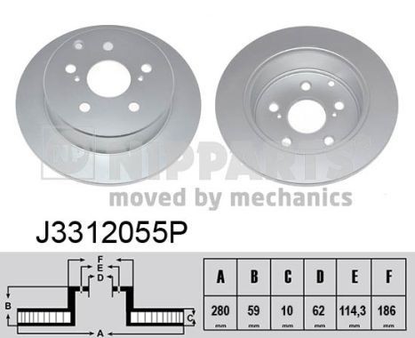 NIPPARTS J3312055P: Piduriketas Ø: 279mm, täis, Ø: 279mm, kaetud