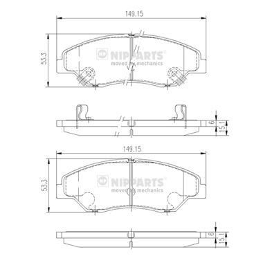 NIPPARTS J3600309: Piduriklotsid Esisild