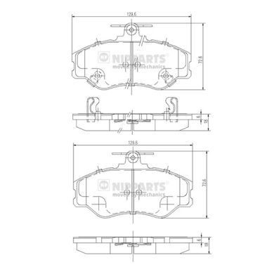 NIPPARTS J3600513: Piduriklotsid Esisild
