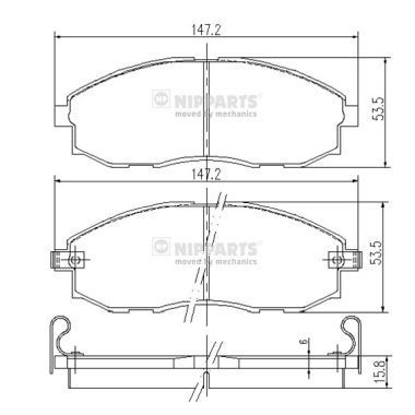 NIPPARTS J3600521: Piduriklotsid Esisild