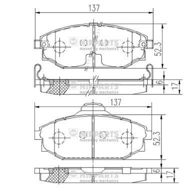 NIPPARTS J3600523: Piduriklotsid Esisild