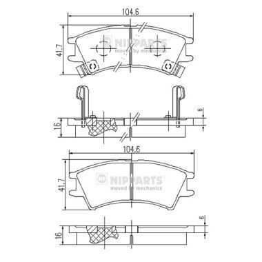 NIPPARTS J3600524: Piduriklotsid Esisild