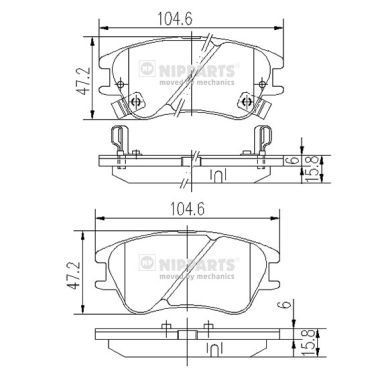 NIPPARTS J3600540: Piduriklotsid Esisild, koos lisadega