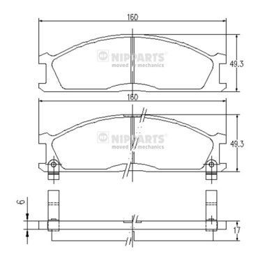 NIPPARTS J3601037: Piduriklotsid Esisild