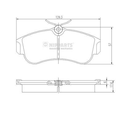 NIPPARTS J3601051: Kit pastiglie freni Assale anteriore, con accessori, con bulloni pinza freno