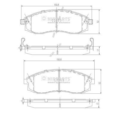 NIPPARTS J3601066: Piduriklotsid Esisild