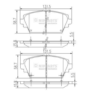 NIPPARTS J3601072: Piduriklotsid Esisild