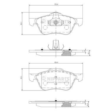 NIPPARTS J3601082: Piduriklotsid Esisild