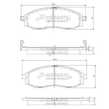 NIPPARTS J3601088: Piduriklotsid Esisild