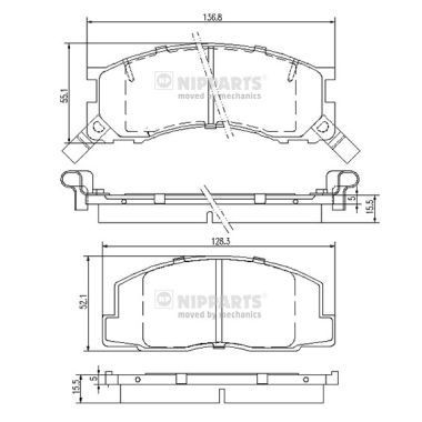 NIPPARTS J3602050: Piduriklotsid Esisild