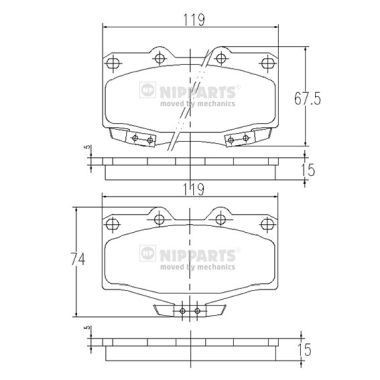 NIPPARTS J3602054: Piduriklotsid Esisild