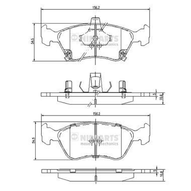 NIPPARTS J3602080: Piduriklotsid Esisild