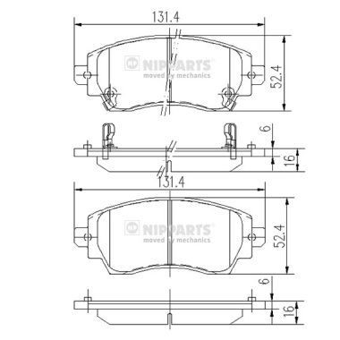 NIPPARTS J3602089: Piduriklotsid Esisild