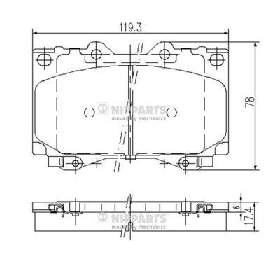 NIPPARTS J3602097: Piduriklotsid Esisild