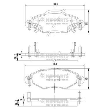 NIPPARTS J3602113: Piduriklotsid Esisild