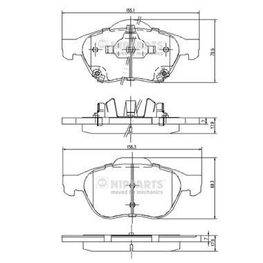 NIPPARTS J3602115: Piduriklotsid Esisild
