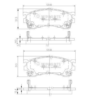 NIPPARTS J3603061: Piduriklotsid Esisild
