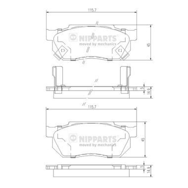 NIPPARTS J3604019: Piduriklotsid Esisild