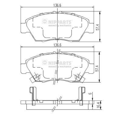NIPPARTS J3604033: Piduriklotsid Esisild