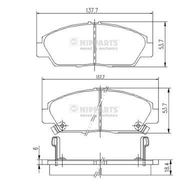 NIPPARTS J3604037: Piduriklotsid Esisild